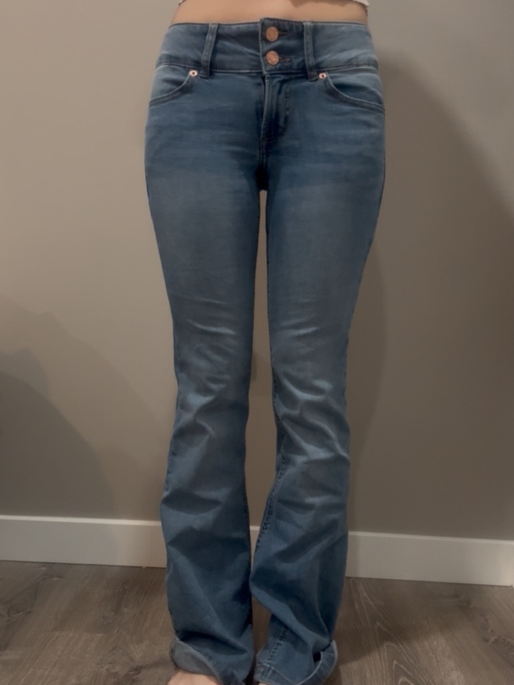 Garage Low Rise Light Blue Flare Jeans Y2k - Picture 3 of 8